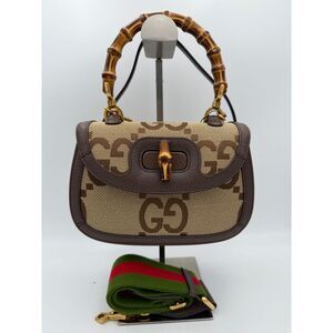 Gucci GUCCI BAMBOO 1947 GG Canvas Women's Handbag